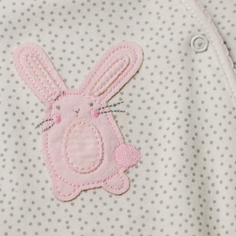 Pink Bunny Snap Closure Cotton Jumpsuit
