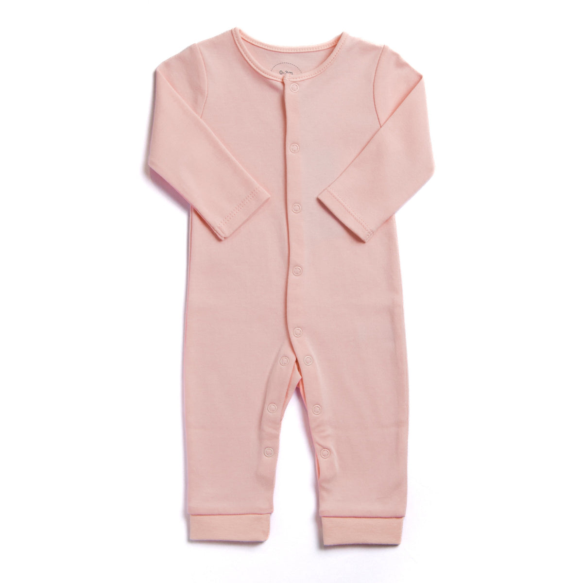 Baby Pink Snap Closure Cotton Jumpsuit