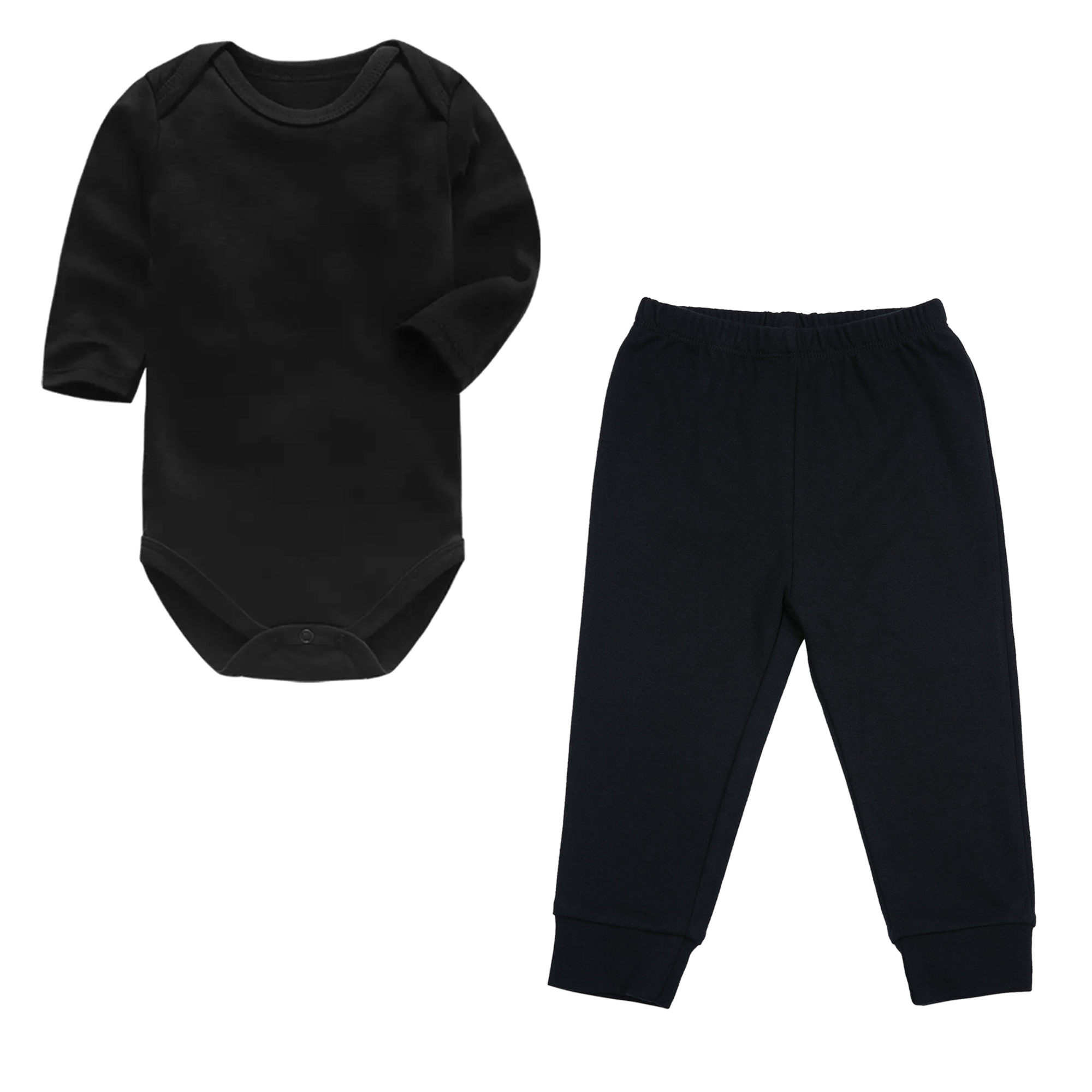 Black Long Sleeved Baby Bodysuit & Pant Set