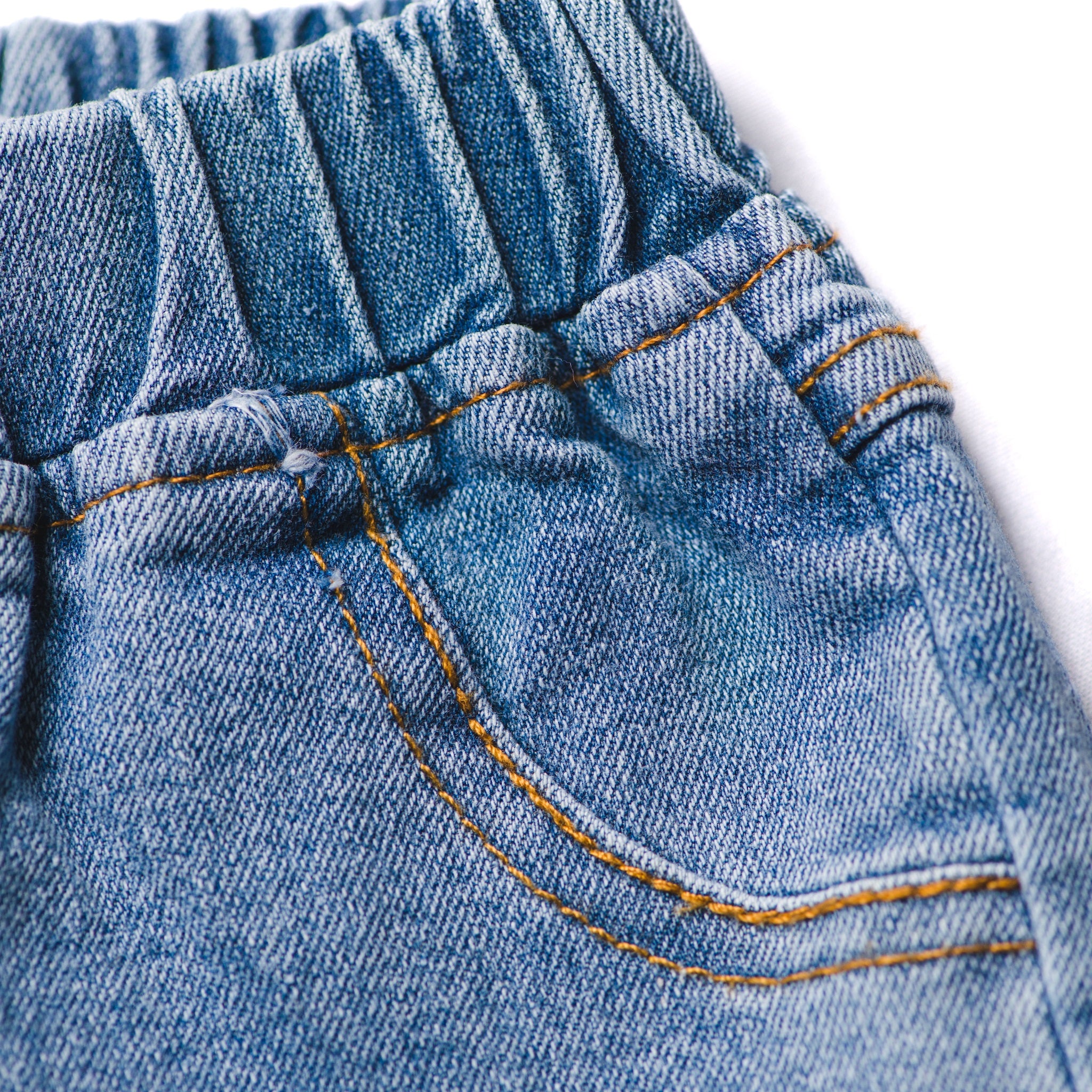 Boys' Pull-On Elastic Waist Straight Fit Blue Jeans