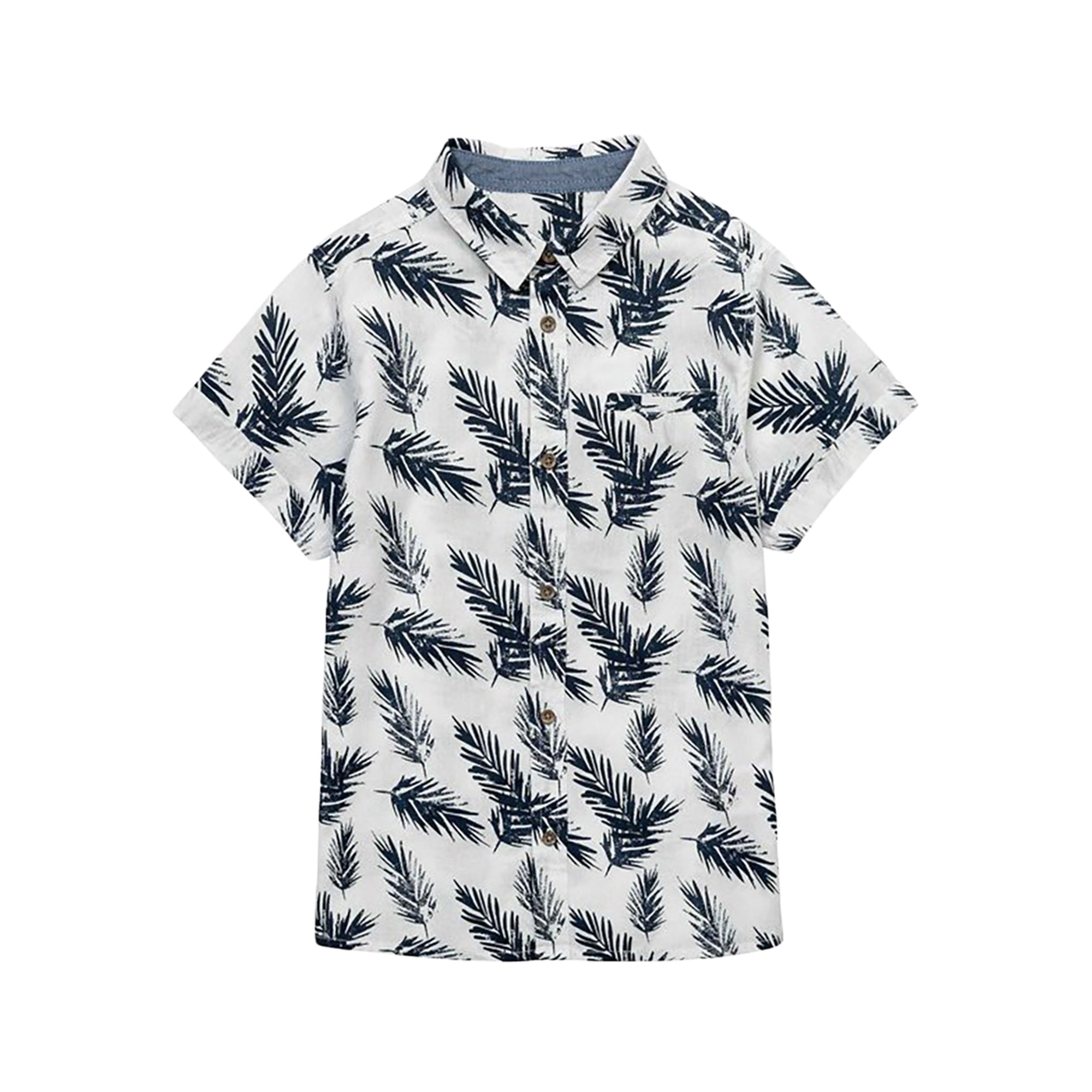 Boys' Tropical Leaf Short Sleeve Button Down Shirt