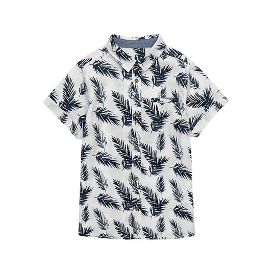 Boys' Tropical Leaf Short Sleeve Button Down Shirt