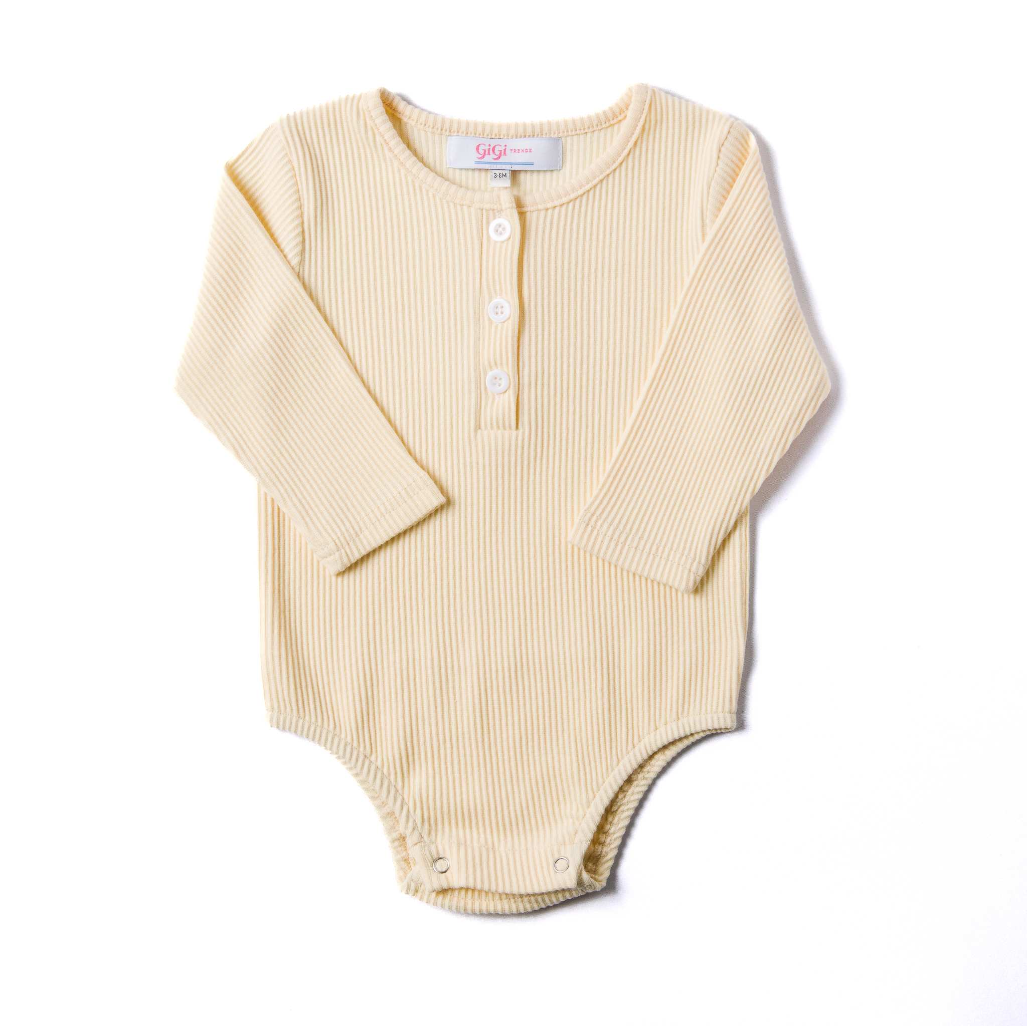 Cream Long Sleeve Thermal Baby Bodysuit
