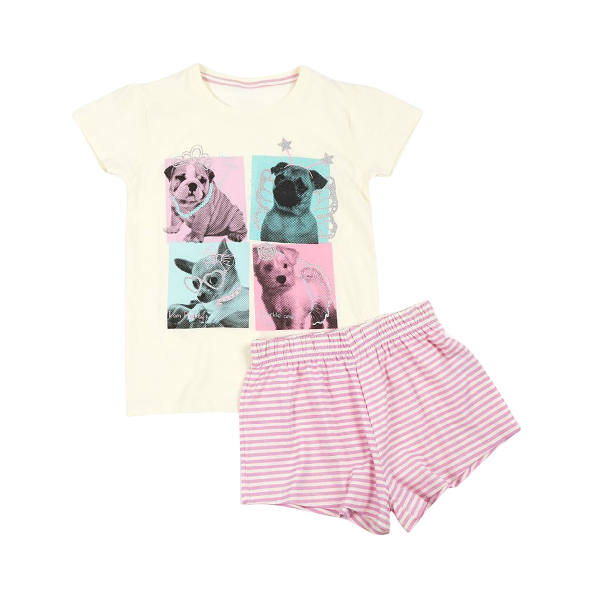 Girls' Glam Puppies Pajama Short Set
