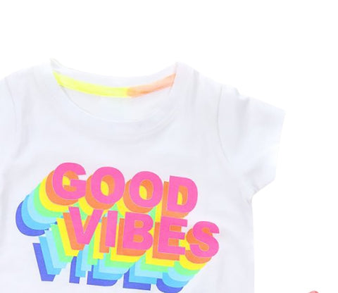 Girls' Good Vibes Tie-Dye Pajama Short Set