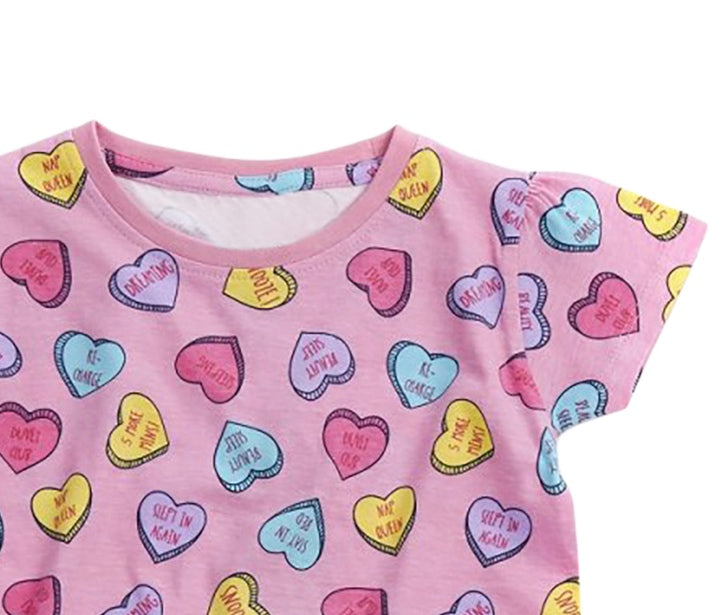 Girls' Sweet Hearts Pajama Short Set