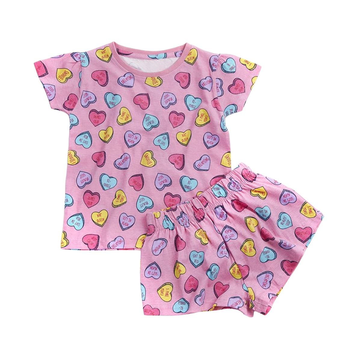 Girls' Sweet Hearts Pajama Short Set