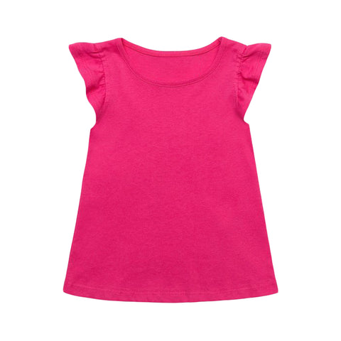 Gilrs' Bright Pink Sleeveless Cotton Top