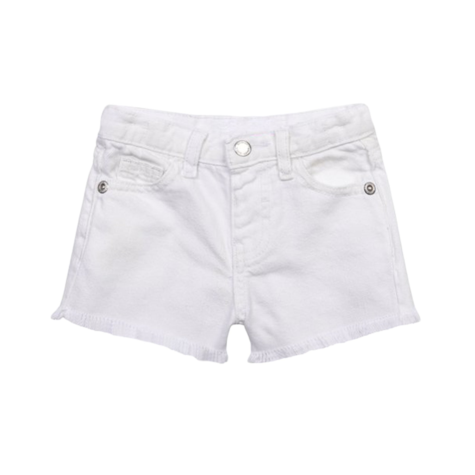 Girls' White Frayed Denim Shorts