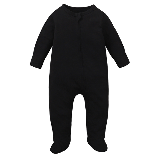 Black Zipped Long Sleeve Baby Jumpsuit