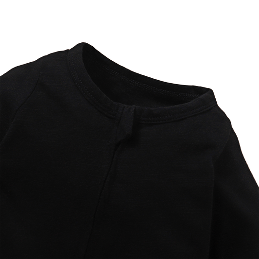 Black Zipped Long Sleeve Baby Jumpsuit