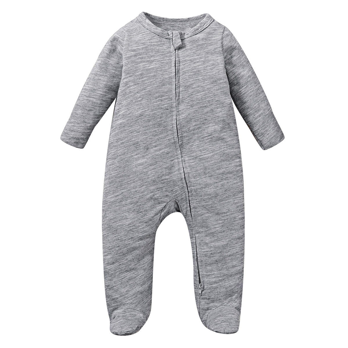 Gray Zipped Long Sleeve Baby Jumpsuit