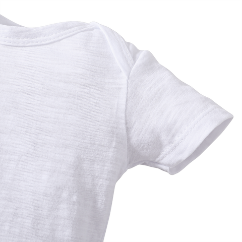 White Short Sleeve Baby Bodysuit