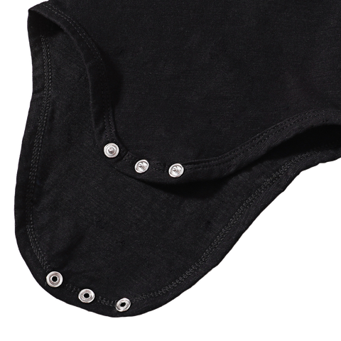 Black Short Sleeve Baby Bodysuit