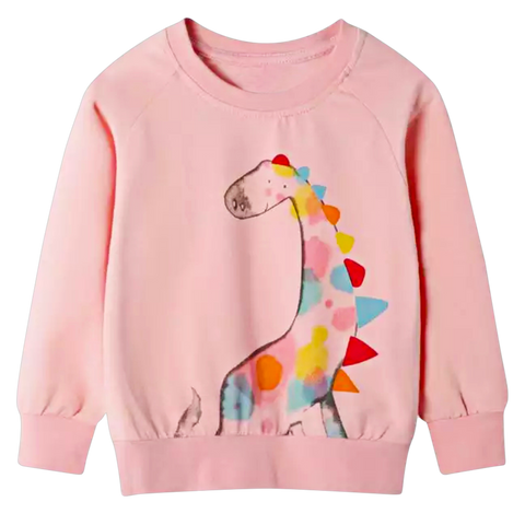 Girls' Giraffe Pullover Fleece Long Sleeve Sweatshirt