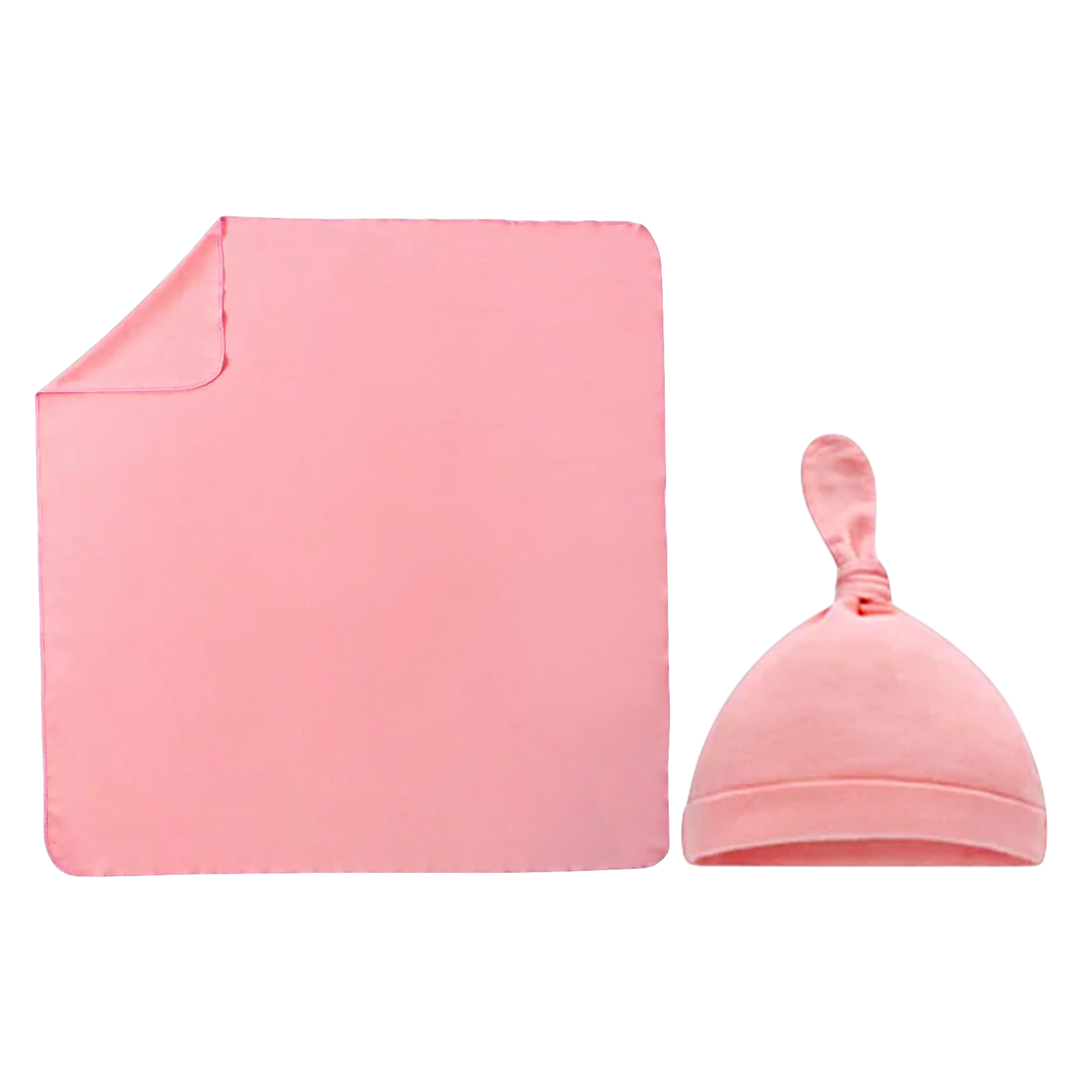 Pink Baby Swaddle & Hat Set