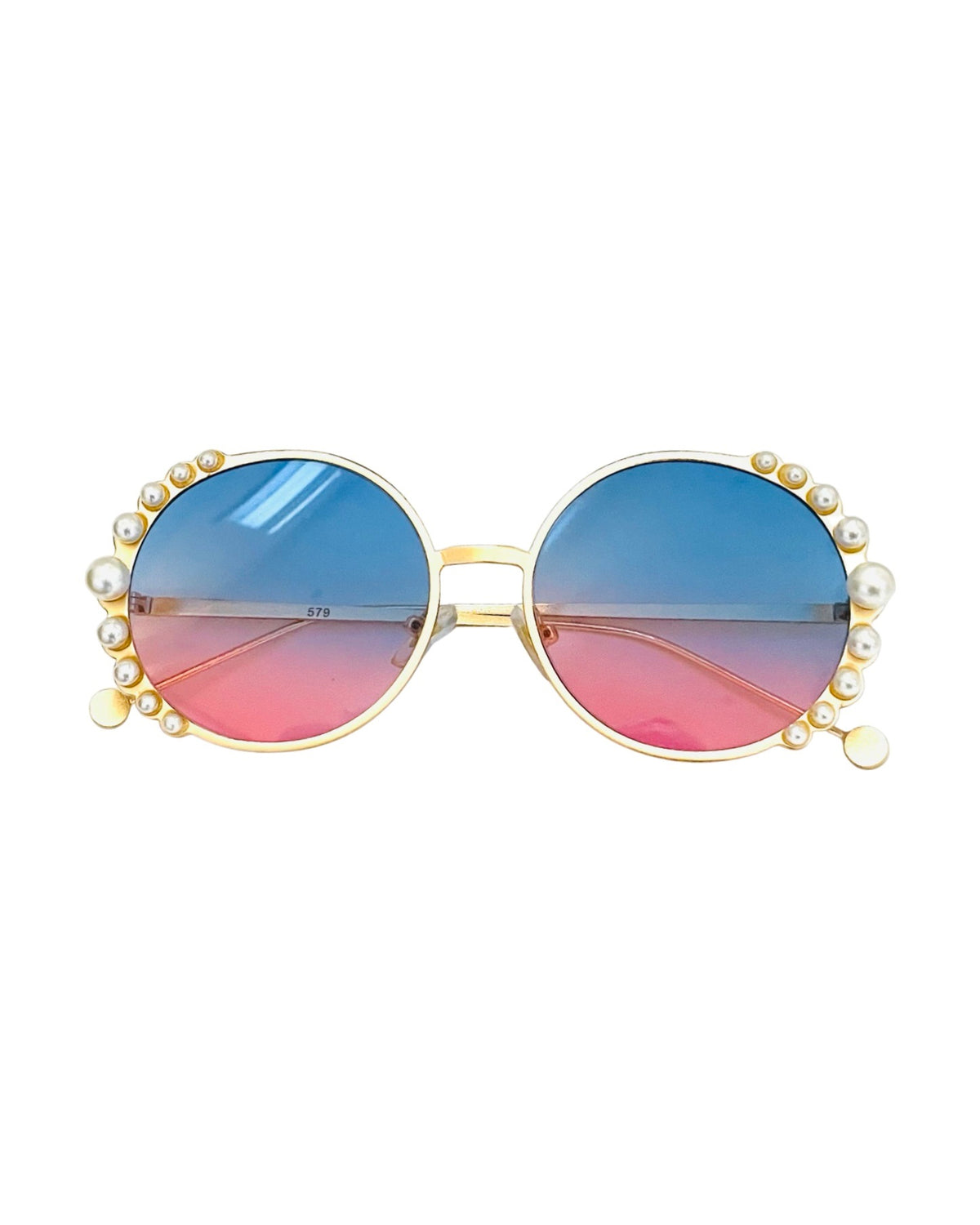 Blue Pink Ombre Pearl Girls' Sunglasses